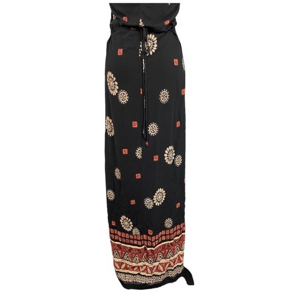 VINTAGE 90s Braemar Patterned Boho Maxi Dress Size S/XS - Picture 7 of 11